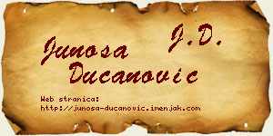 Junoša Ducanović vizit kartica